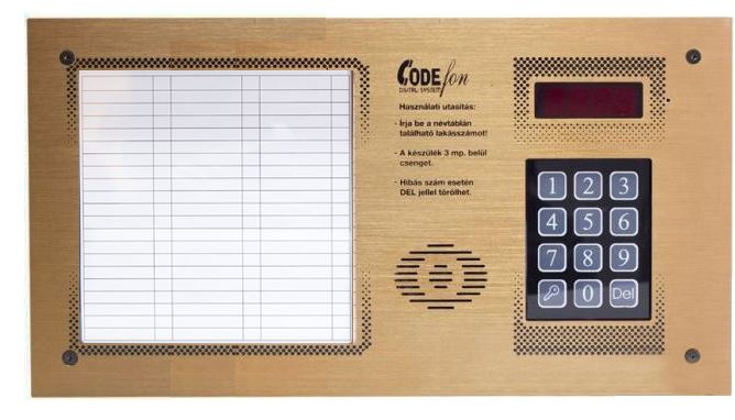 EVKT 800 Társasházi kaputelefon, kártyaolvasó, süllyesztett